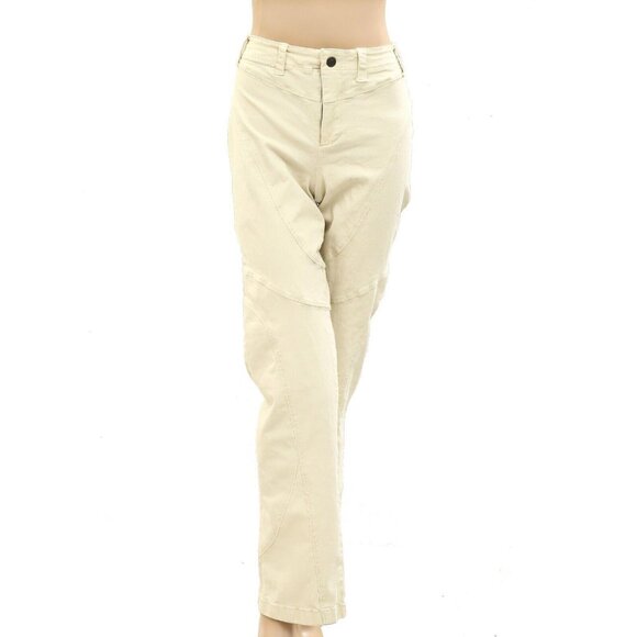 Free People We The Free Slim Solid Straight Pants Mid Rise Pockets S New 275622